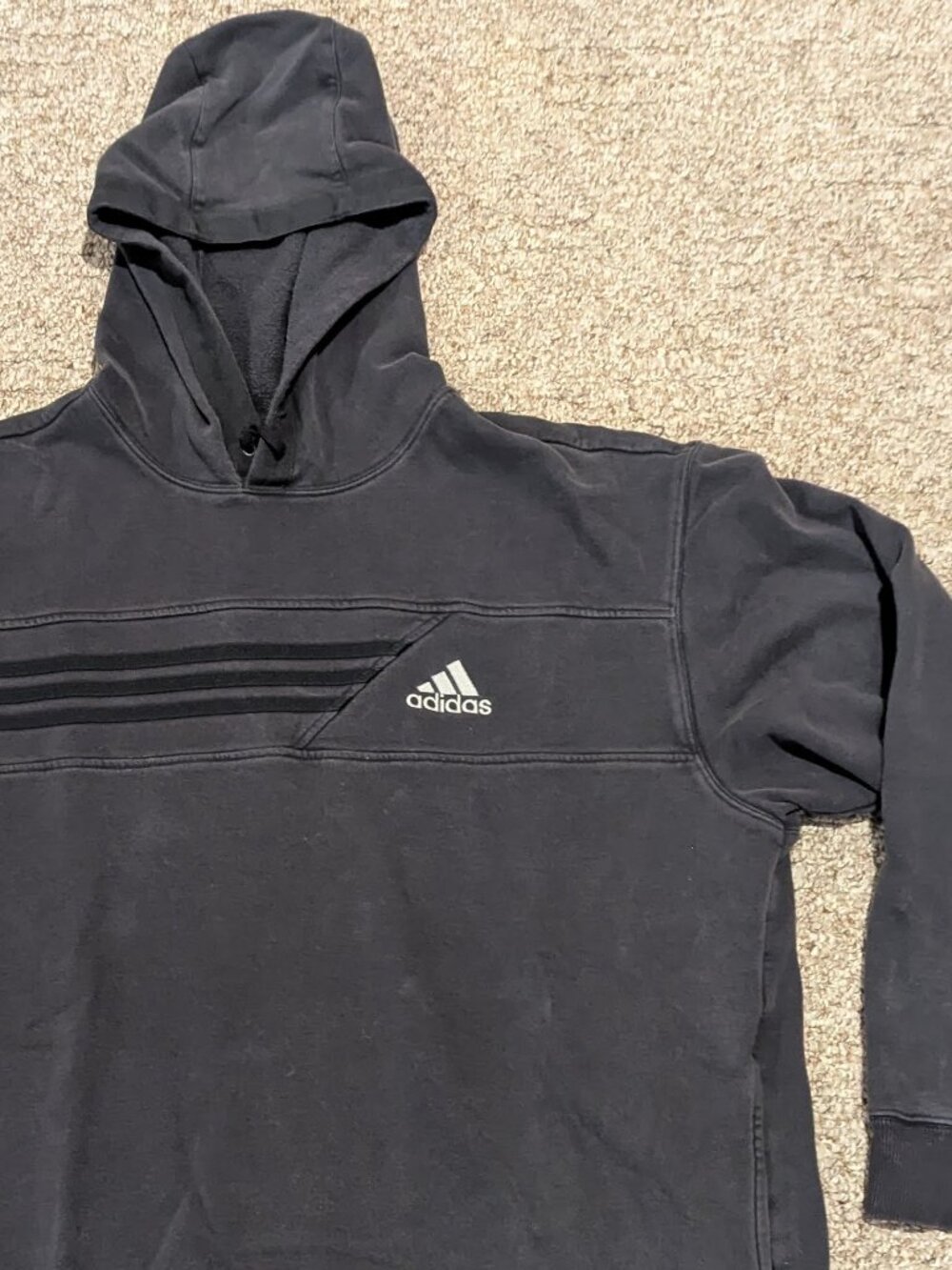 Vintage Adidas Tonal 3-Stripes Training Hoodie